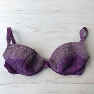 Valery bra in purple silk and cotton 38C